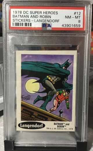 1978 Batman & Robin Vintage Dc Comics Psa Pop 1 Sticker Card Hero Marvel