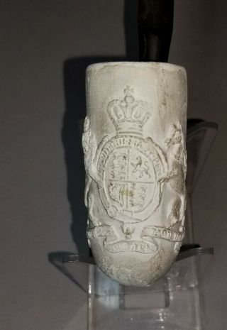 Antique English Armorial Clay Pipe W Lion And Unicorn Mkd Best Absorbent