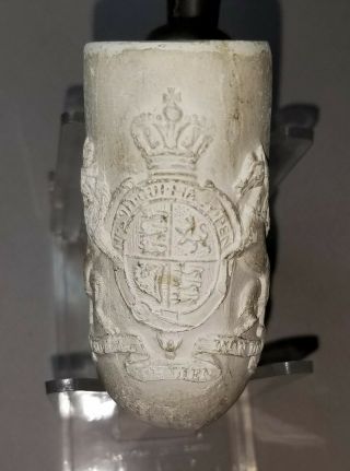 Antique English Armorial Clay Pipe w Lion and Unicorn mkd BEST ABSORBENT 2