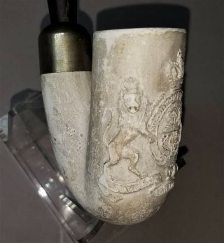 Antique English Armorial Clay Pipe w Lion and Unicorn mkd BEST ABSORBENT 3