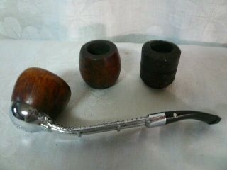 Vintage Removeable Dr.  Grabow Usa Viking Tobacco Pipe With Three Bowls