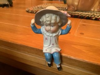 Victorian Girl In Hat Sitting On Swing Figurine