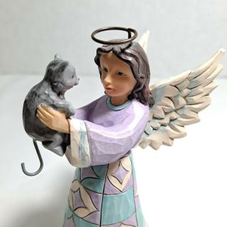 Jim Shore Heartwood Creek " Faithful Friend " 5 " Resin Figurine Angel & Kitty Cat