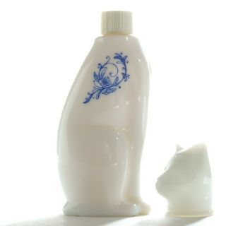 Vintage AVON Bottle White Ming Cat Early 1970s Contained Moonwind Cologne 2