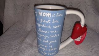 Sandra Magsamen " My Mom Is Like A Great Bra " Coffee Mug Heart Handle