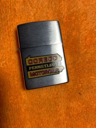 Nos Coreco Pennsylect Motor Oil Advertising Zippo Lighter Dated 1998