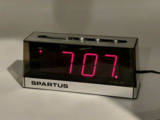 Vintage Mid - Century Modern Spartus Solid State Electric Alarm Clock 213022500