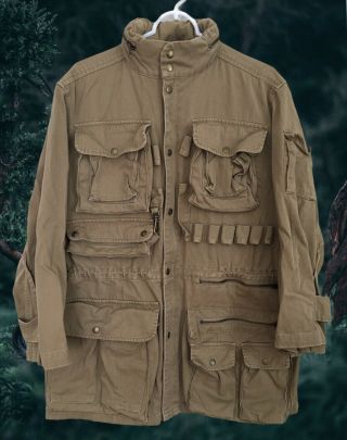Vintage Ralph Lauren Khaki Hunting Jacket Polo Archive Safari Shooting Men’s S
