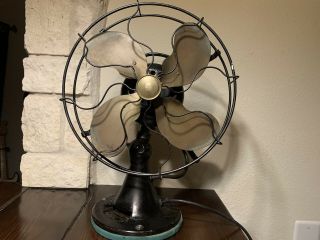 Antique/vintage Emerson Electric Fan 12.  5inch Diameter Operational Brass W/cord