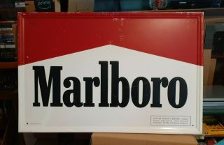 Vintage Marlboro Cigarettes 1991 Metal Sign Philip Morris