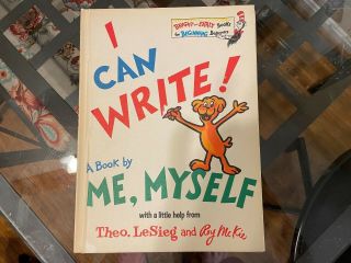 Dr Seuss I Can Write A Book By Me,  Myself Vintage Book Club Edition