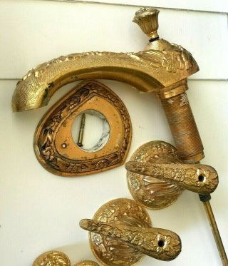 Vintage Sherle Wagner style gold plated deck mount faucet with handles,  other 2