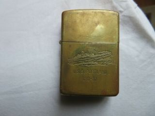 Zippo Lighter - 1932 - 1988.  Solid Brass.  U.  S.  S Portland.