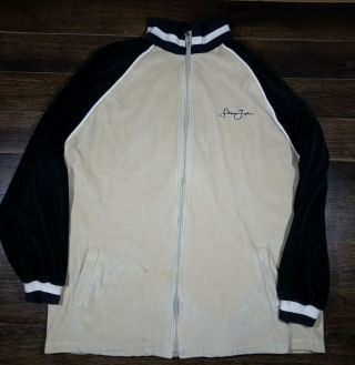 Vintage Sean John Velour Track Suit Jacket Khaki Xl