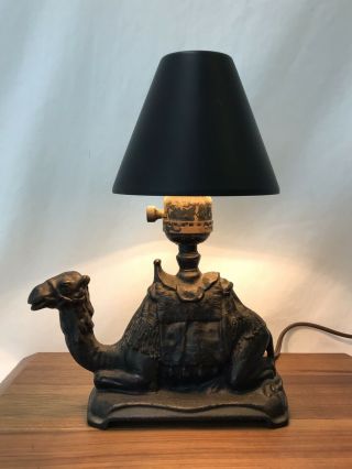 Antique Vtg Cast Iron Camel Lamp 1920s Art Deco Egyptian Moroccan Small,  Bedside