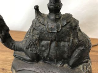 Antique Vtg Cast Iron Camel Lamp 1920s Art Deco Egyptian Moroccan Small,  Bedside 3