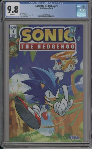 Sonic The Hedgehog 1 - Cgc 9.  8 - Cover " A " By Tyson Hesse - 161969025
