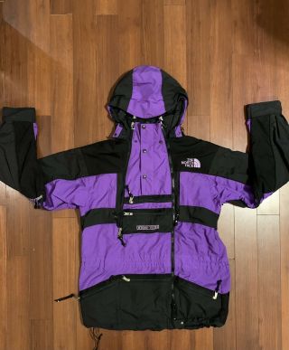 Vintage 90s North Face Steep Tech Jacket Size Large Black & Purple