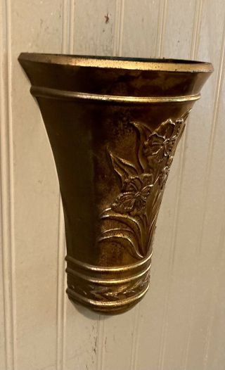 vintage gold Wall Vase/planter Homco 3