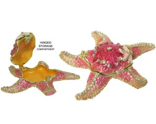 Starfish Jeweled Trinket Box With Austrian Crystals