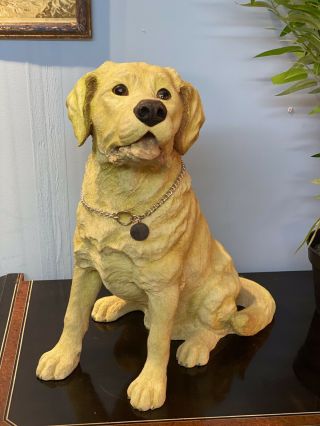 Border Fine Arts Large Fireside Dogs A0645 Yellow Labrador Pottery Figure
