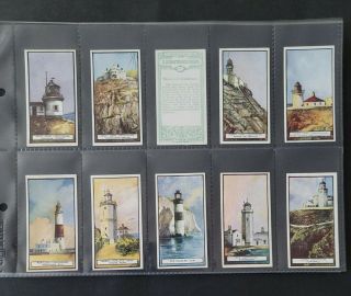 Cigarette Cards - Bat - Lighthouses - Full Set - Ex