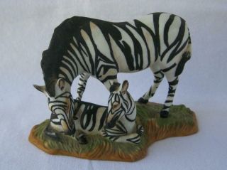 Franklin Porcelain Mountain Zebra Worlds Endangered Animals Mother And Baby