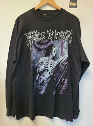 Vtg Cradle Of Filth Black Metal Band Long Sleeve Shirt Mens Size Xl