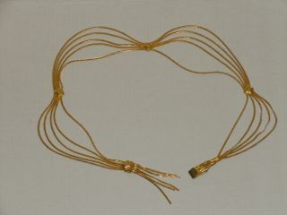 Vintage Signed Christian Dior Gold Tone Chain Tassel Belt? Necklace? Xtra Small