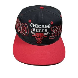 90s Vtg Chicago Bulls Graffiti Drew Pearson Hat Snapback Og Twill Jordan