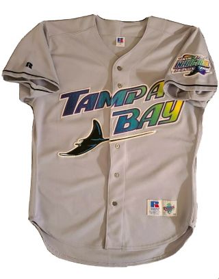 Vtg 90s Russell Athletic Tampa Bay Devil Rays Authentic Mlb Jersey Mens 44