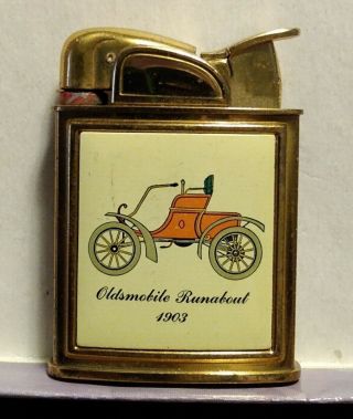 Vintage Brass Evans Advertising Pocket Lighter Oldsmobile Runabout 1903