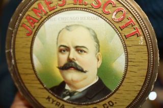 Vintage 1920 ' s James W.  Scott Kyra Cigar Co.  2 Sided Tobacco Sign 3