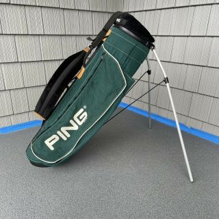 Vtg Ping Hoofer Karsten Carry Stand Golf Bag Green 4 - Way Divider Lightweight