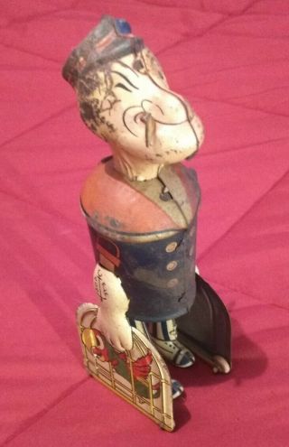 Vintage Marx Popeye Wind - Up Toy With Bird Cages Tin Litho Collectible