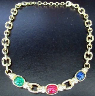 Grosse Germany Gripoix Mogul Cabochon Vintage Necklace