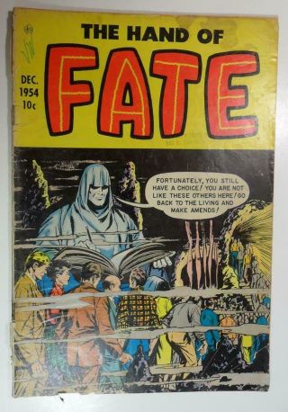 The Hand Of Fate 25 B Dec 1954 Ace Comics Cameron Art End Of Life Cover