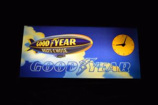 Vintage Goodyear Clock Sign Blimp Dealer Advertising