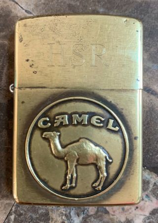 Vintage 60th Year Anniversary 1932 - 1992 Camel Beast Brass Emblem Zippo Lighter