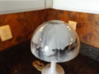Vintage Mcm Gilbert Softlite Swirl Plastic Mushroom Lamp 2