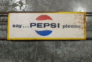 Vintage Say Pepsi Please Screen Door Push Pull Sign General Country Store Bread 2