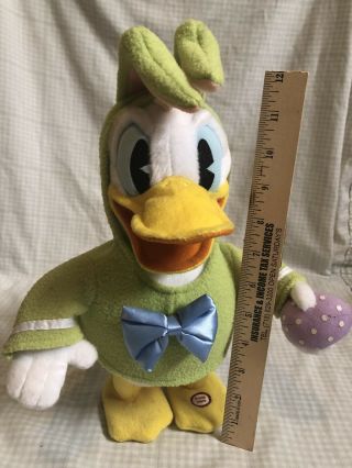 Hallmark Disney Donald Duck Easter Bunny Singing Animated Music Plush 12 "