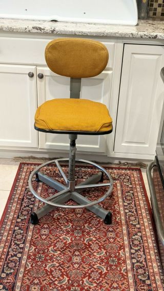 Vintage Cramer Mid Century Industrial Office Swivel Desk Chair Drafting Stool