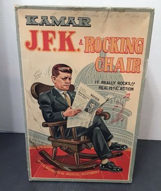 Kamar Jfk & Rocking Chair Music Box Vintage 1963 John Kennedy