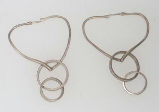 Vintage Tiffany & Co Elsa Peretti Heart Dangle Ring Earrings 14.  7 Grams
