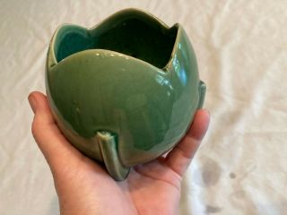 Collectable Ceramic Vase Made By Mccoy.  Green With An " M " Stamped Inside