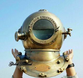 Anchor Antique Heavy Diving Helmet Mark V Vintage Morse Divers Scuba Helmet 18 "