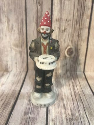 Emmett Kelly Jr Flambro Porcelain Clown Figurine Happy 65th Birthday