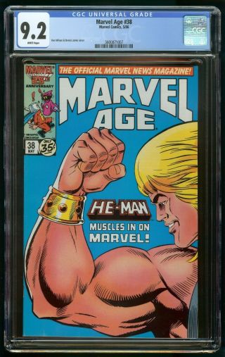 Marvel Age 38 (1986) Cgc 9.  2 1st Appearance He - Man Masters Universe White Pages