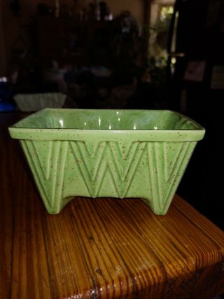 Vintage Cp 1316 Usa 6 Pottery Green Drip Glaze Planter Mid Century Modern